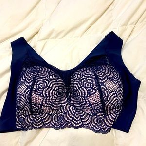 Size 42 navy and pink bra, no underwire